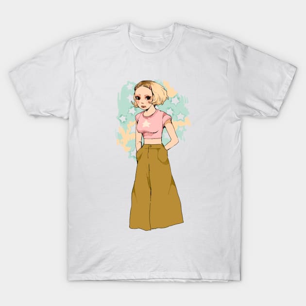 Girl with large pants T-Shirt by PeachyDoodle